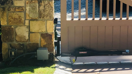 Automated Wooden Gate installed by Atlanta Home Improvement